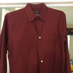 J.Crew burgundy Oxford shirt, never worn size M